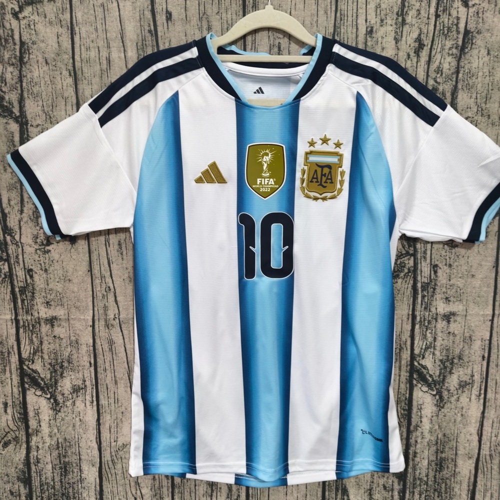 adidas Kids Argentina #10 Soccer Jersey in Blue, White & Gold